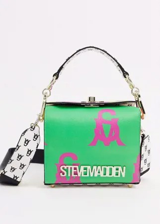 Зеленая сумка через плечо с принтом логотипа Steve Madden-Зеленый цвет
