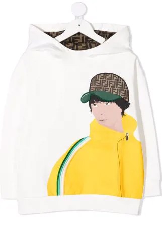 Fendi Kids худи с графичным принтом