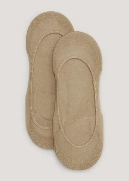 Набор из 2 пар носков телесного цвета с мягкой подкладкой, мультиколор