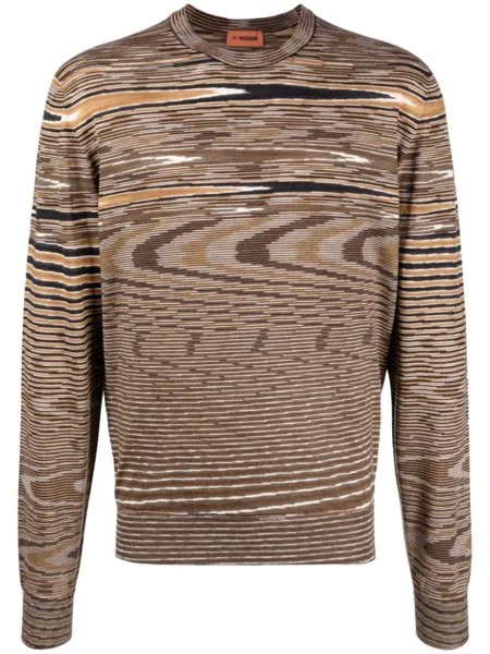 Missoni полосатый джемпер вязки интарсия, коричневый