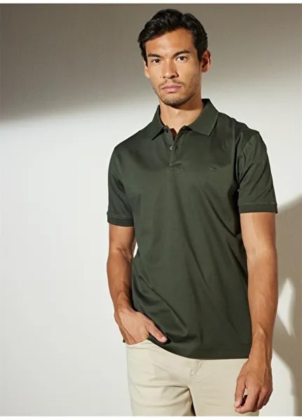 Мужская футболка цвета хаки с воротником-поло Brooks Brothers