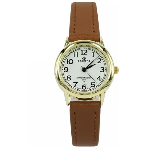Perfect часы наручные, кварцевые, на батарейке, женские, металлический корпус, кожаный ремень, металлический браслет, с японским механизмом LX017-131-5
