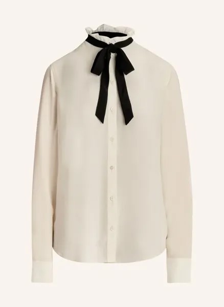 Блузка с завязками на воротнике Lauren Ralph Lauren, черный