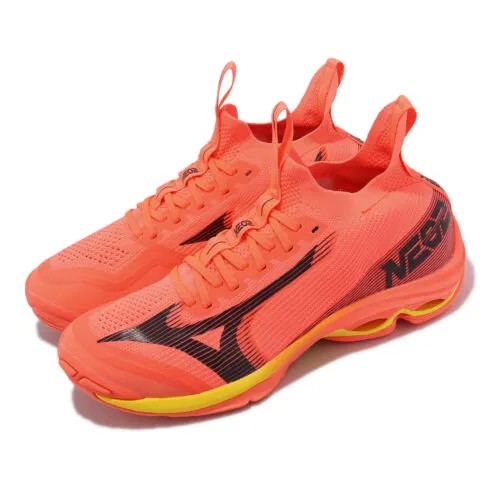 Mizuno Wave Lightning Neo 2 Orange Balck Мужская спортивная обувь для волейбола V1GA2202-02