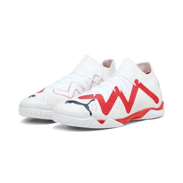 Футбольные бутсы FUTURE MATCH IT мужские PUMA White Black Fire Orchid Red