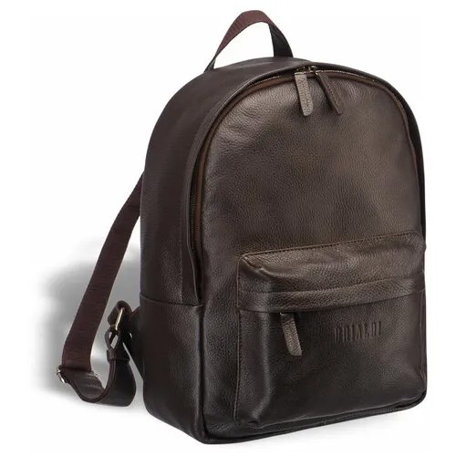 Городской мужской рюкзак из кожи BRIALDI Pico relief brown (коричневый) кожаный стильный ранец для ноутбука 12 дюймов или документов A4