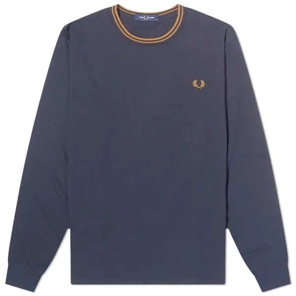 Футболка Fred Perry Long Sleeve Twin Tipped, темно-синий