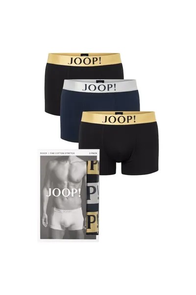 Однотонные боксеры с логотипом, 3 пары Joop!, черный