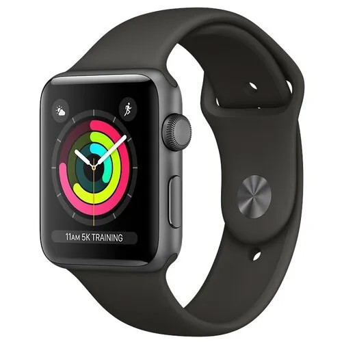Умные часы APPLE Watch S3 42mm Space Gray Aluminum Case with Black Sport Band