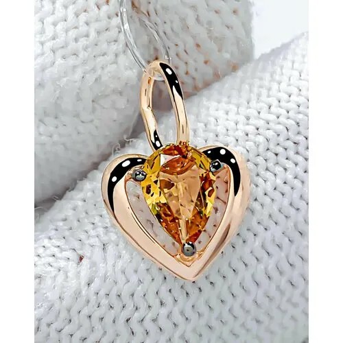 Trade Jewelry подвеска из серебра 925 пробы ( покрытие золото 585) с султанитом в форме сердце кулон на шею женская