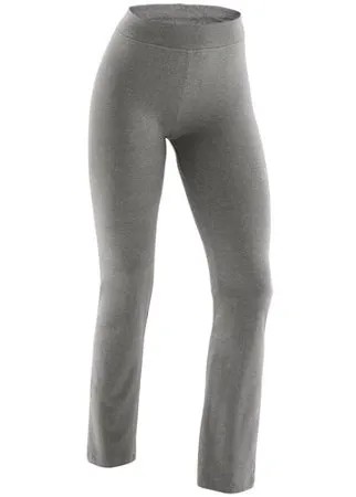 Легинсы FIТ+ прямого покроя (брюки), хлопок для фитнеса женские 500 серые, размер: S / W28 L31, цвет: Серый NYAMBA Х Декатлон