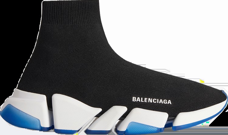 Кроссовки Balenciaga Speed 2.0 Sneaker 'Black White Blue', черный