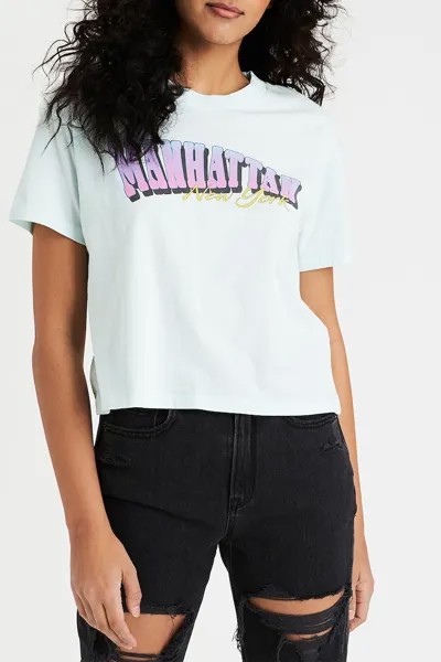 Футболка с рисунком American Eagle, зеленый