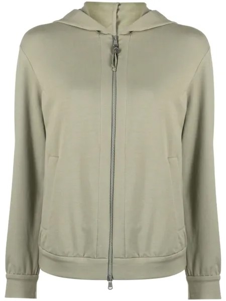 Brunello Cucinelli худи на молнии, зеленый