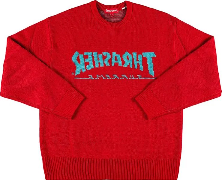 Свитер Supreme x Thrasher Sweater 'Red', красный