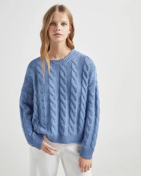 Женский базовый плетеный свитер Green Coast, синий