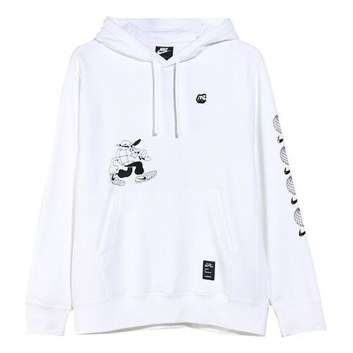 Толстовка Nike Cartoon Printing Fleece Lined Sports White, белый