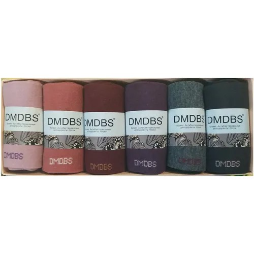 Носки DMDBS, 80 den, 6 пар, 6 уп., размер 37-42, фиолетовый, зеленый, синий, бордовый, красный, оранжевый