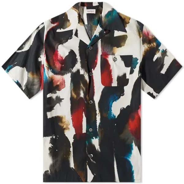 Рубашка Alexander McQueen All Over Grafitti Logo Vacation Shirt