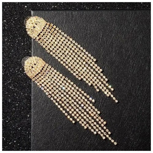 Серьги с подвесками Queen Fair, белый, золотой
