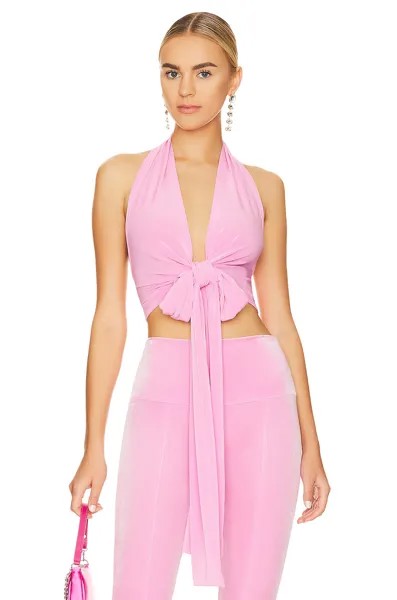 Топ Norma Kamali Halter Wrap, цвет Candy Pink