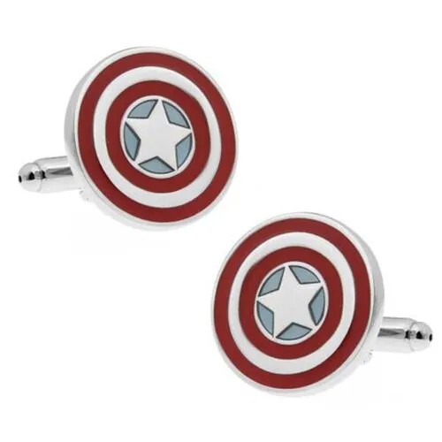 Мужские запонки супер героя Капитан Америка (Captain America)