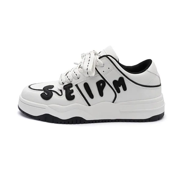 Кроссовки Seattle Palm Stylish Skateboarding Shoes Unisex Low-top White/Black, белый/черный