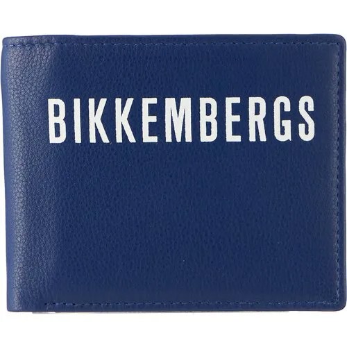Бумажник BIKKEMBERGS, натуральная кожа, без застежки, отделение для карт, синий