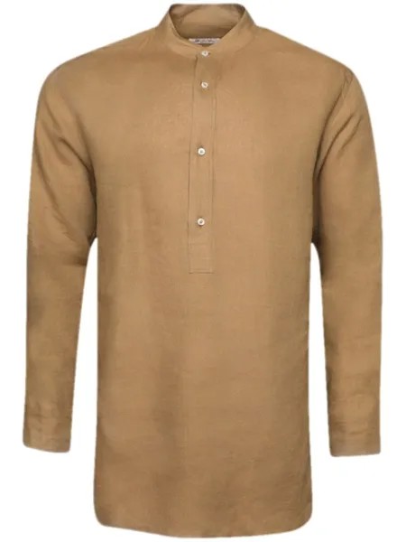 Loro Piana льняная рубашка Jeri, коричневый