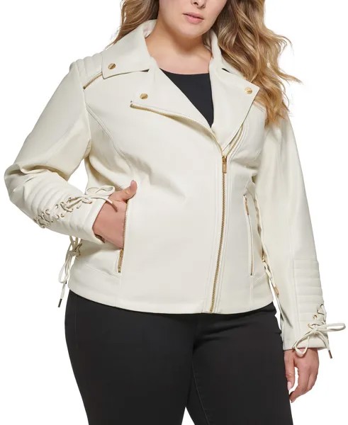 Женское асимметричное байкерское пальто больших размеров из искусственной кожи GUESS, мульти