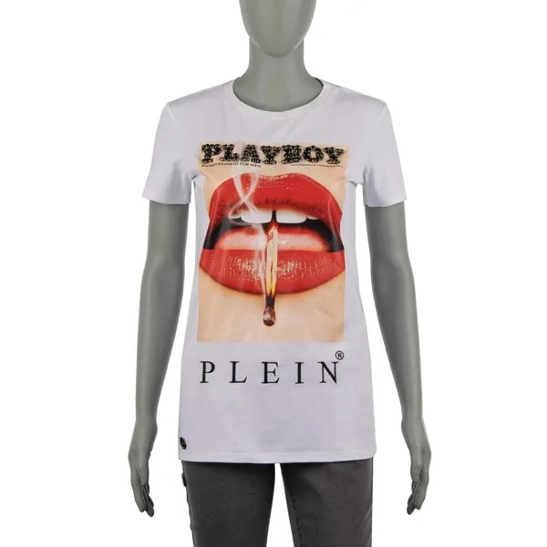 Футболка Philipp Plein X Playboy Crystals Lips Cover черная 08488