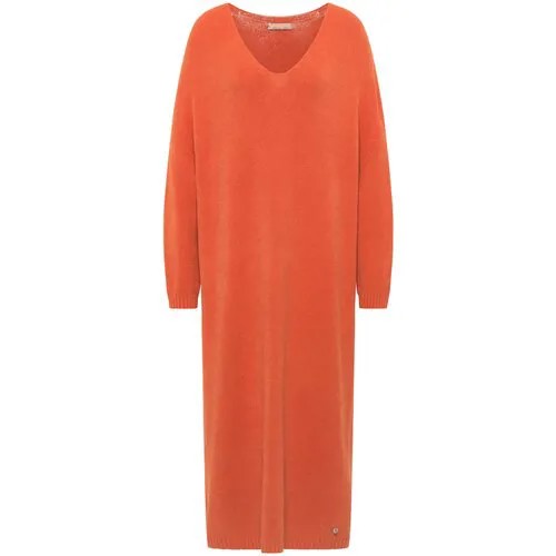 Платье-свитер Frieda & Freddies, повседневное, прямой силуэт, миди, размер 42, оранжевый
