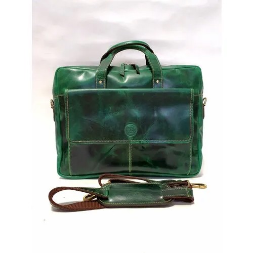 Портфель Black Buffalo Bags 385, фактура гладкая, зеленый