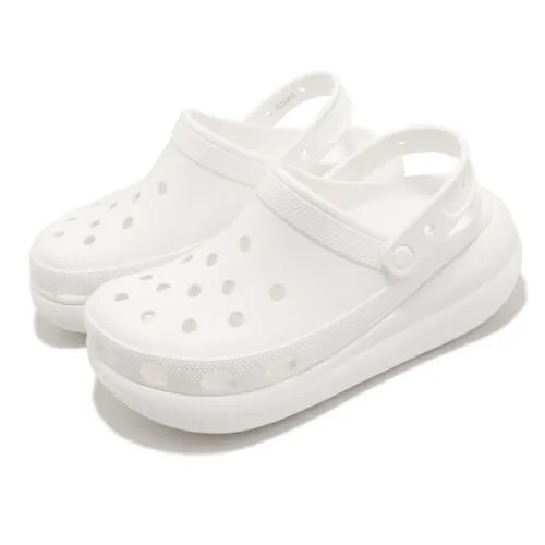 Crocs Classic Crush Clog Белые мужские сандалии унисекс без шнурков на платформе 207521-100