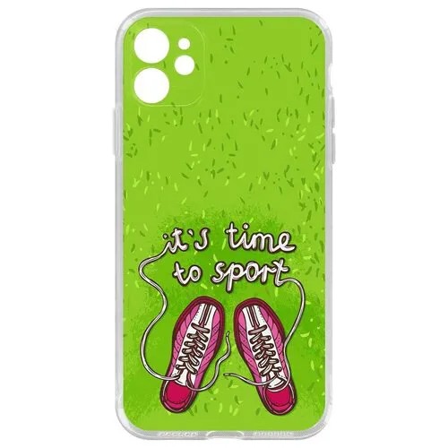Чехол-накладка Krutoff Clear Case Кроссовки женские Время спорта для iPhone 11 с защитой камеры