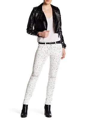 IRO.JEANS Женские белые джинсы скинни с бахромой и карманами Размер: 30