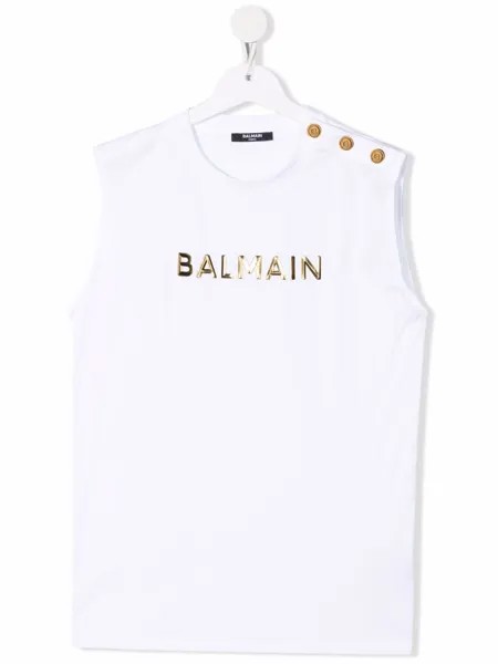 Balmain Kids топ с логотипом