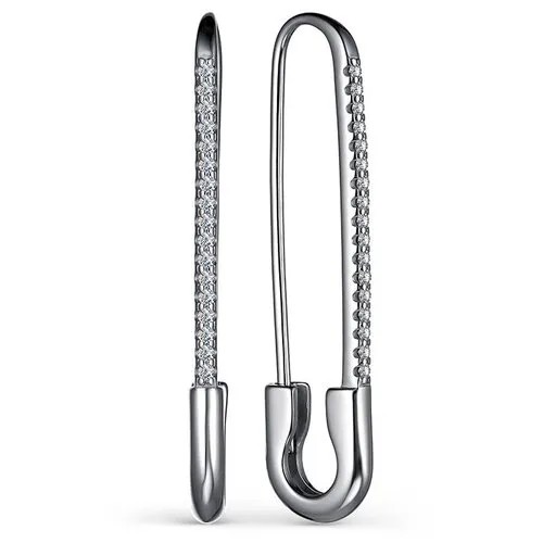Серьги цепочки АЛЬКОР, серебро, 925 проба, родирование, фианит