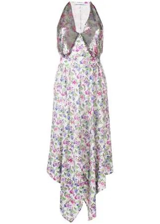 Paco Rabanne платье с цветочным принтом и заклепками