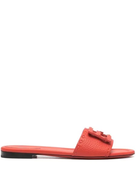 FENDI сандалии из кожи багет, красный
