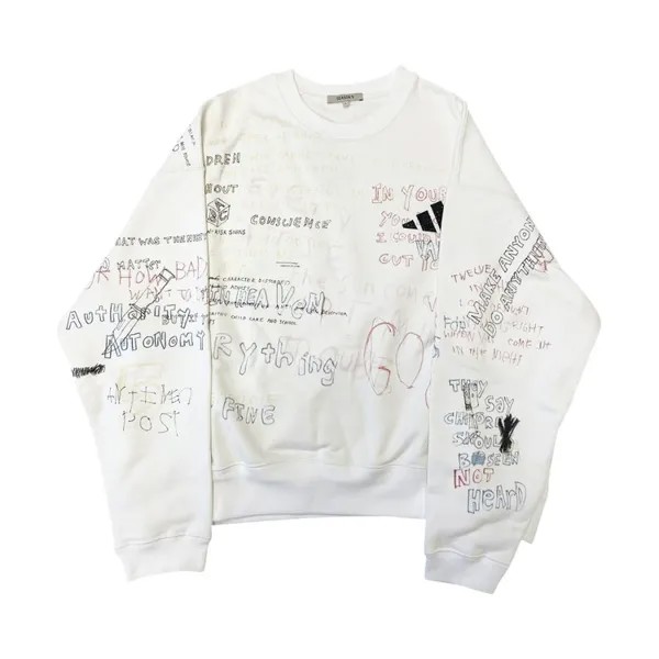 Толстовка Yeezy Season 5 Handwriting Sweatshirt 'Arctic', белый