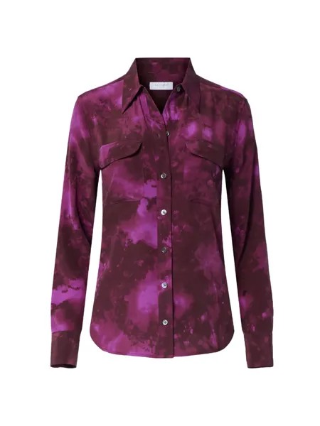 Окрашенная блузка с пуговицами спереди Equipment, фиолетовый