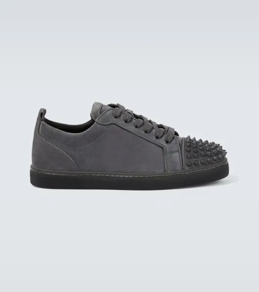 Замшевые кроссовки louis junior с шипами Christian Louboutin, серый