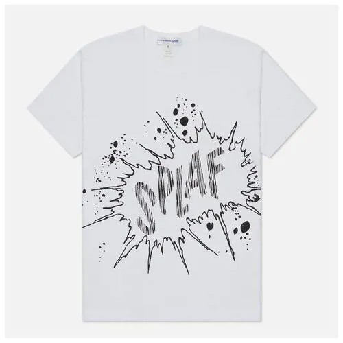 Мужская футболка Comme des Garcons SHIRT x Christian Marclay Print Splaf Crew Neck белый, Размер S