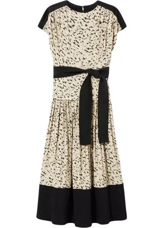 Proenza Schouler платье с леопардовым принтом и короткими рукавами
