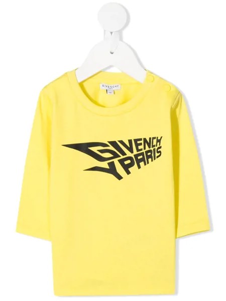 Givenchy Kids футболка с логотипом и пуговицами сбоку
