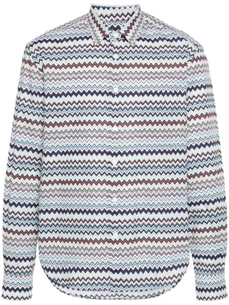 Missoni рубашка с узором зигзаг, синий