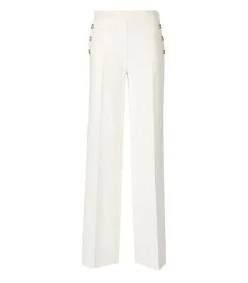 Женские белые широкие брюки Twinset с пуговицами
