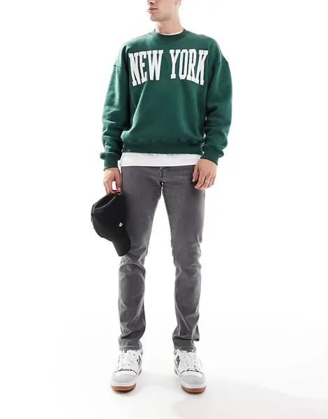 Jack & Jones – Glen – Потертые черные джинсы скинни