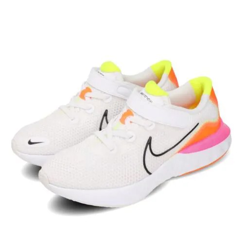Детские кроссовки для дошкольников Nike Renew Run PSV белого платинового оттенка оранжево-розового CT1436-100